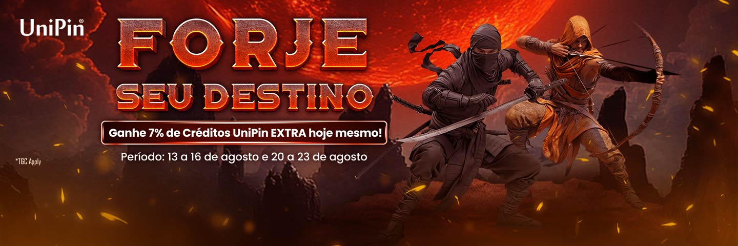 Forje o Seu Destino com a UniPin – 7% de Cashback Espera por Você!